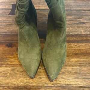 Nwt Schutz Suede Ruch d Ashlee Blocked Heeled Boots Size 8